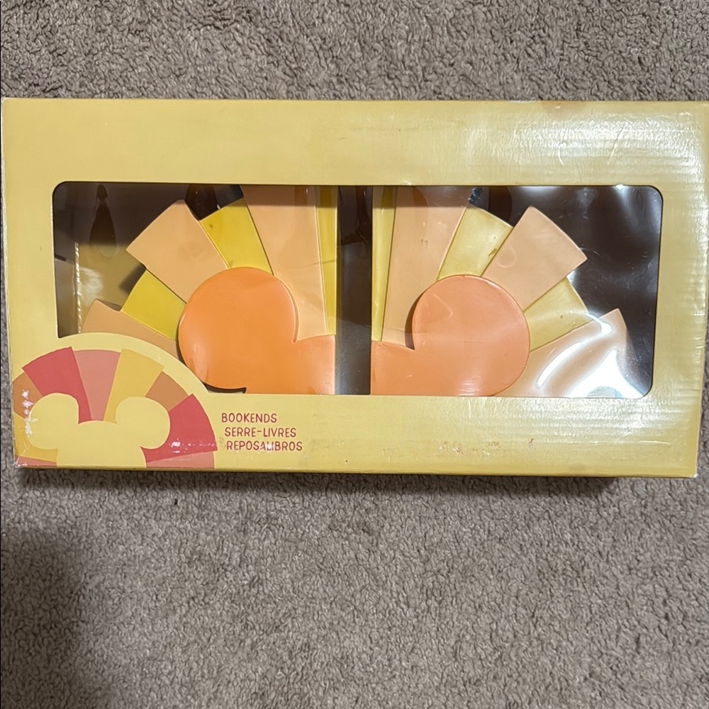 Yellow and Orange Sunburst Disney Mickey head Bookends ❤️